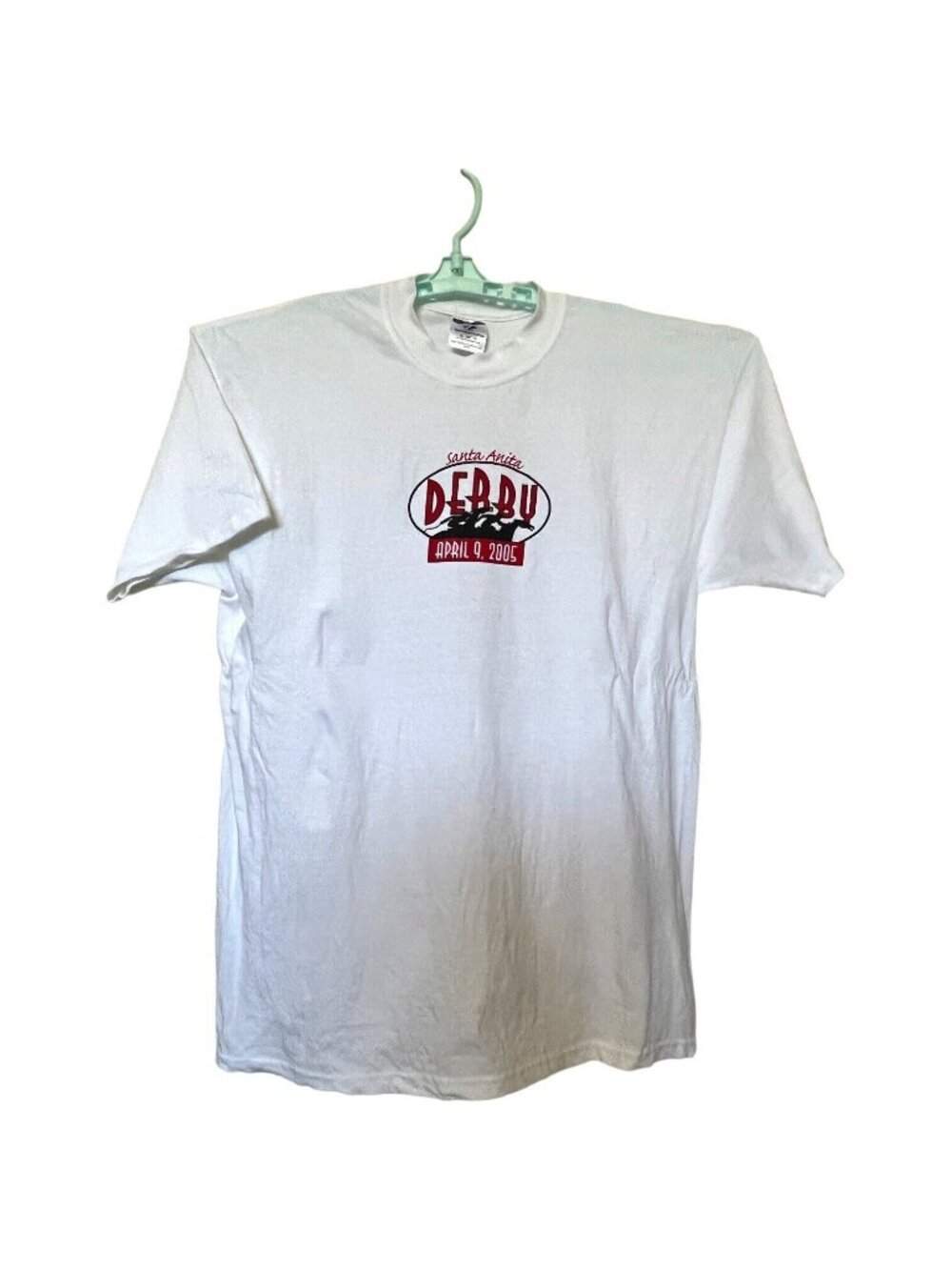 Santa Anita Derby 2005 XL T-Shirt White 70 Years Jockey Silks Winning Horses G-A